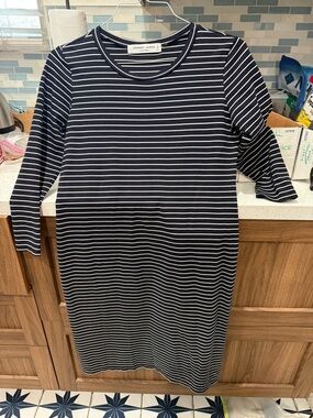 Sonnet James Woman’s Navy and White Striped Dress